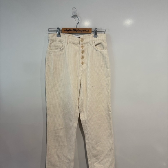 Reformation Cynthia Button Fly High Rise Straight Corduroy Pants - Picture 7 of 12